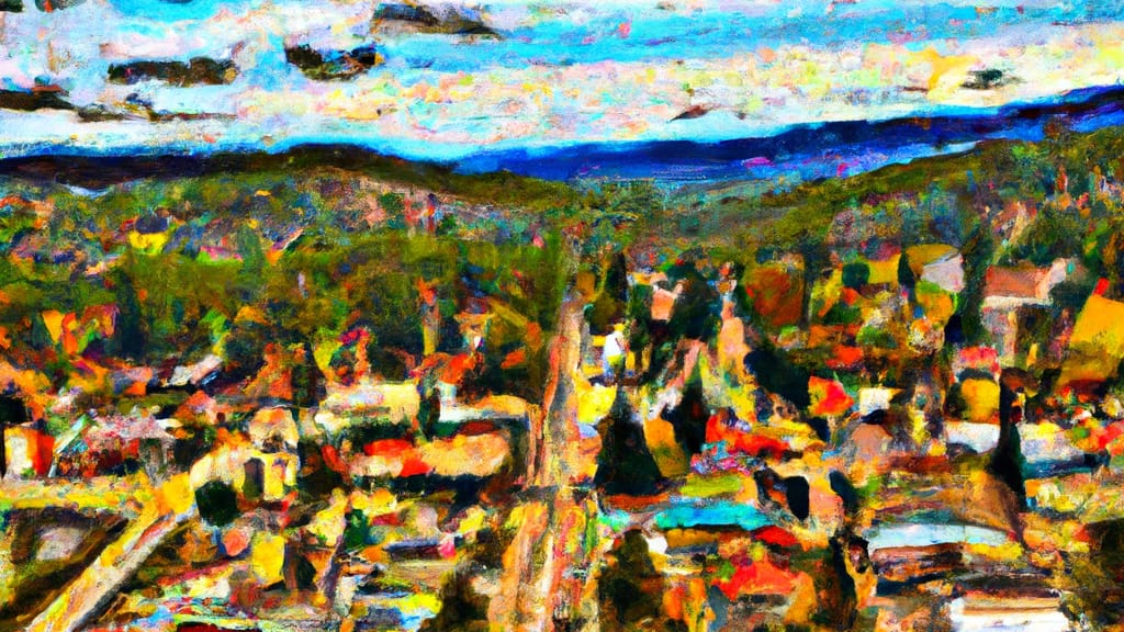 Placerville, California painted from the sky