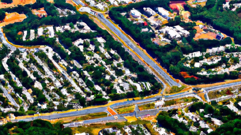 Plainsboro, New Jersey painted from the sky