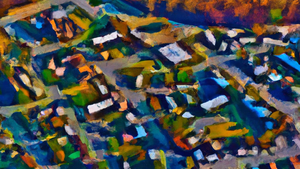 Plainview, New York painted from the sky