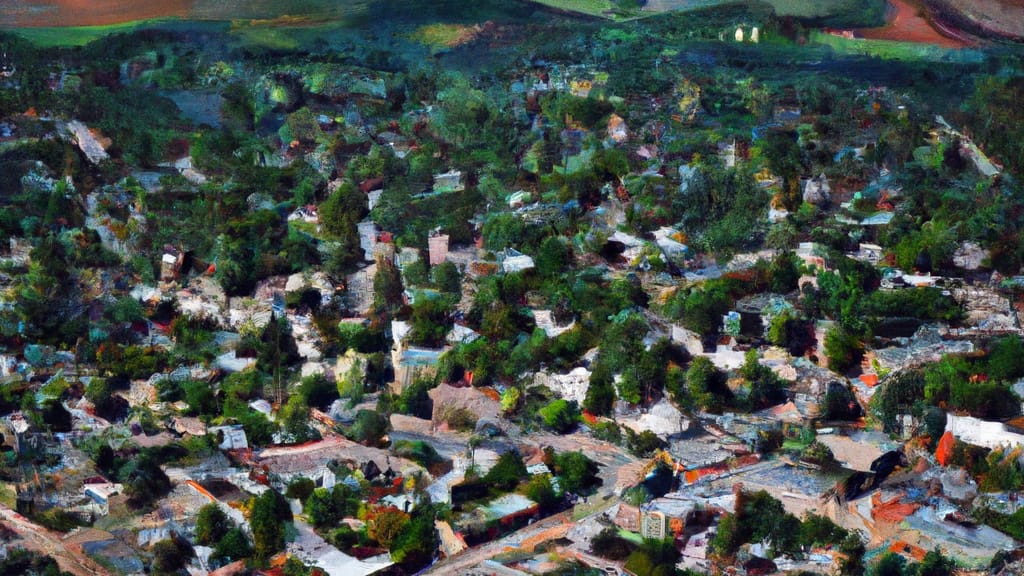 Platteville, Wisconsin painted from the sky