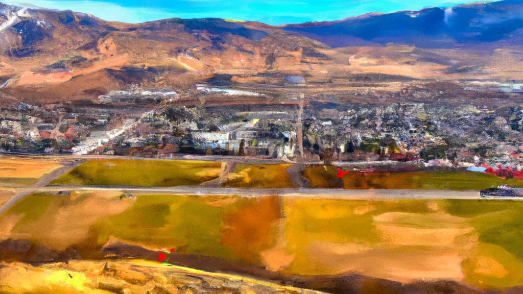Pleasant Grove, Utah painted from the sky