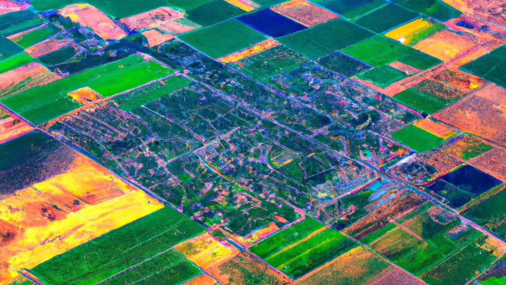Porterville, California painted from the sky