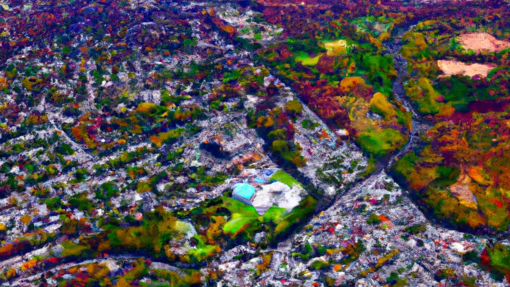 Princeton, New Jersey painted from the sky