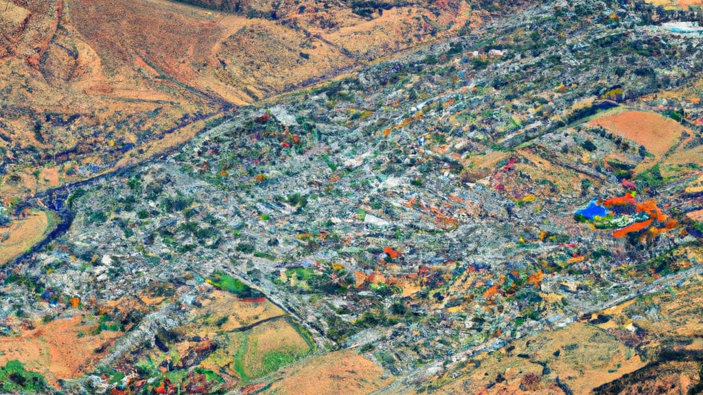 Prineville, Oregon painted from the sky