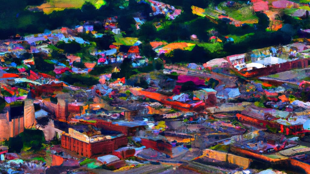 Pulaski, Tennessee painted from the sky