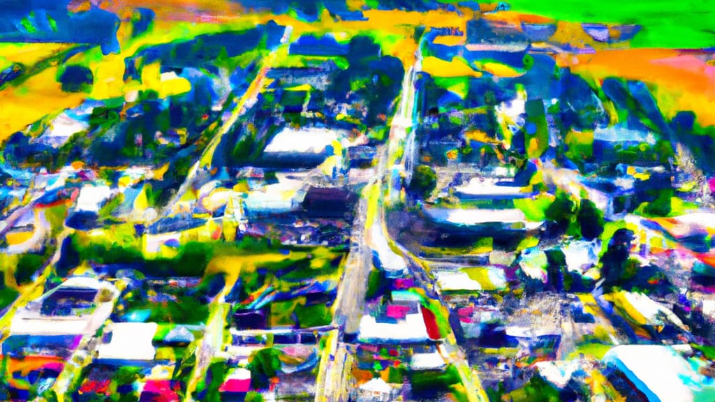Quincy, Washington painted from the sky