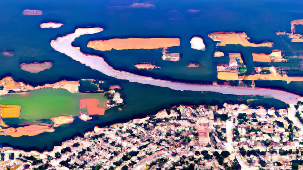 Raritan, New Jersey painted from the sky
