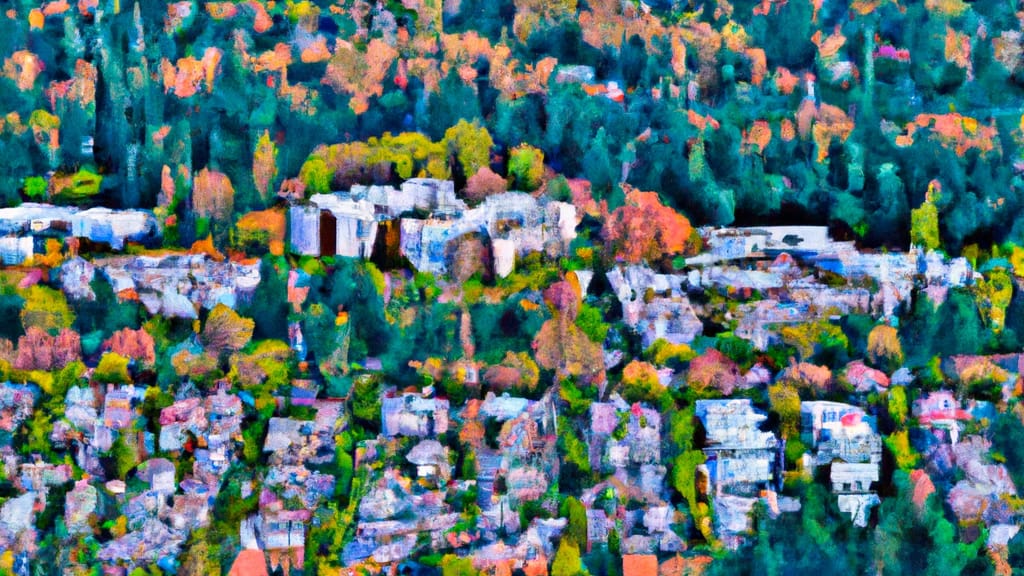 Redmond, Washington painted from the sky