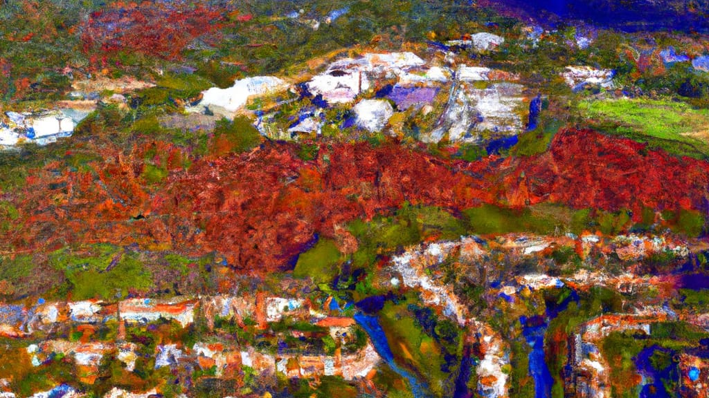 Reston, Virginia painted from the sky