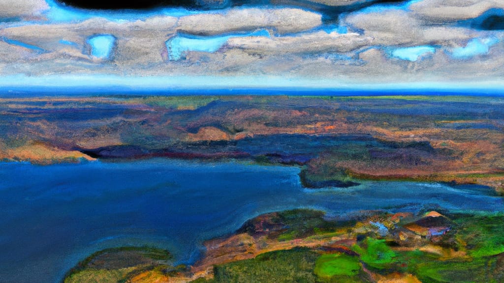 Rice Lake, Wisconsin painted from the sky