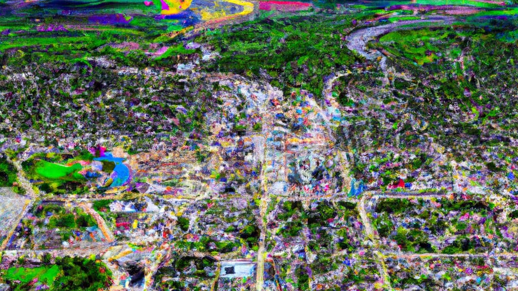Richmond, Illinois painted from the sky