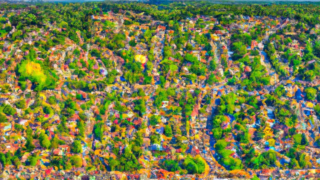 Ridgefield, New Jersey painted from the sky