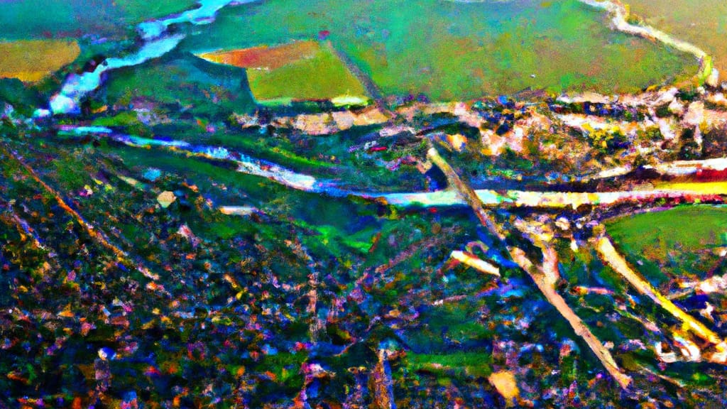 Rio Vista, California painted from the sky