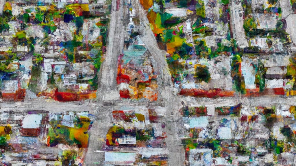 Rochester, Michigan painted from the sky