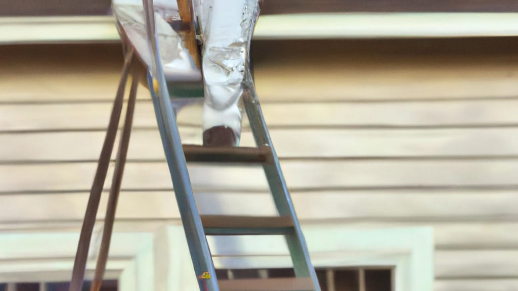Man climbing ladder on American Canyon, California home to replace roof