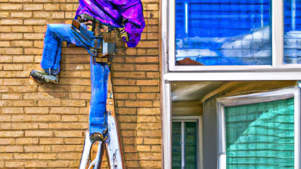 Man climbing ladder on Aurora, Colorado home to replace roof
