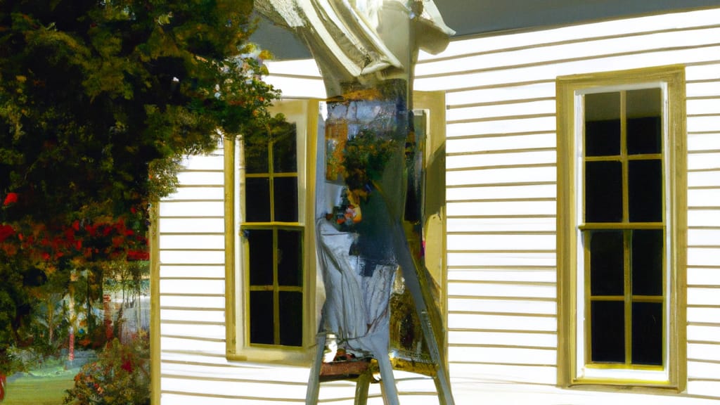 Man climbing ladder on Bessemer, Alabama home to replace roof