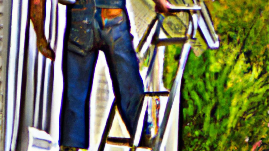 Man climbing ladder on Blacksburg, Virginia home to replace roof