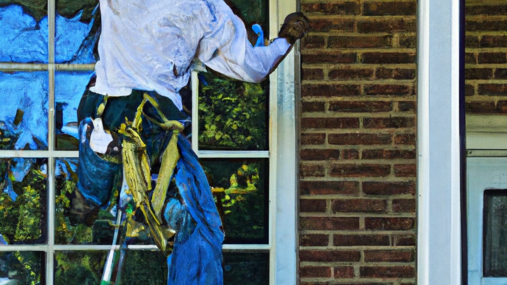 Man climbing ladder on Cary, North Carolina home to replace roof