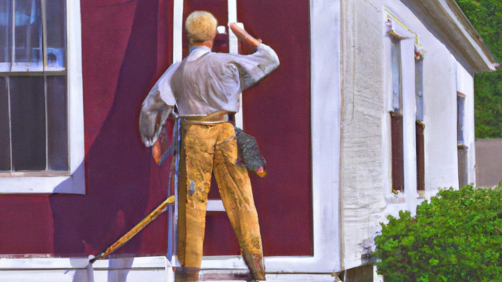 Man climbing ladder on Cloquet, Minnesota home to replace roof