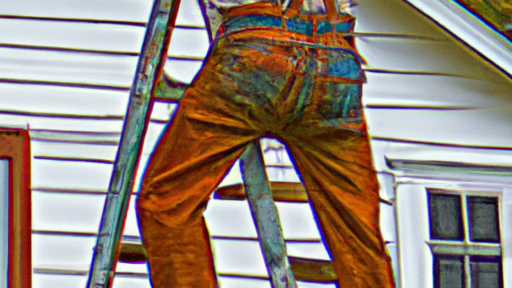 Man climbing ladder on El Dorado, Arkansas home to replace roof