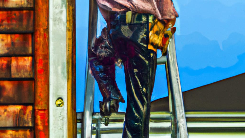 Man climbing ladder on Erlanger, Kentucky home to replace roof