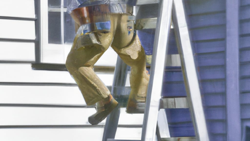 Man climbing ladder on Fairview, Tennessee home to replace roof