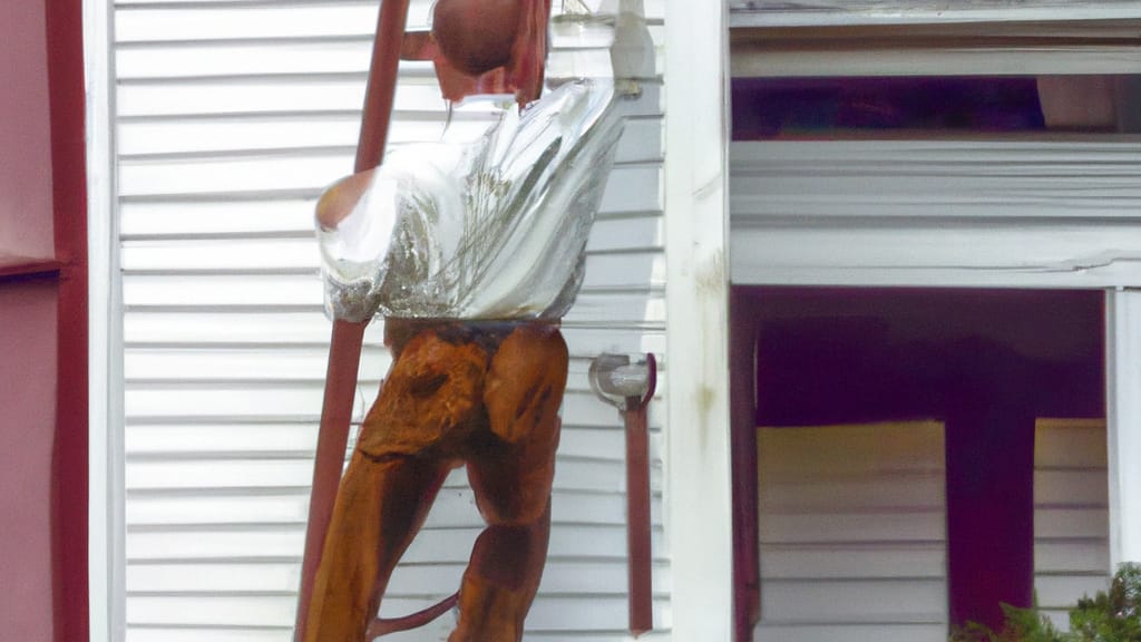 Man climbing ladder on Florence, Kentucky home to replace roof