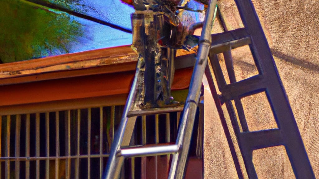 Man climbing ladder on Glendale, Arizona home to replace roof