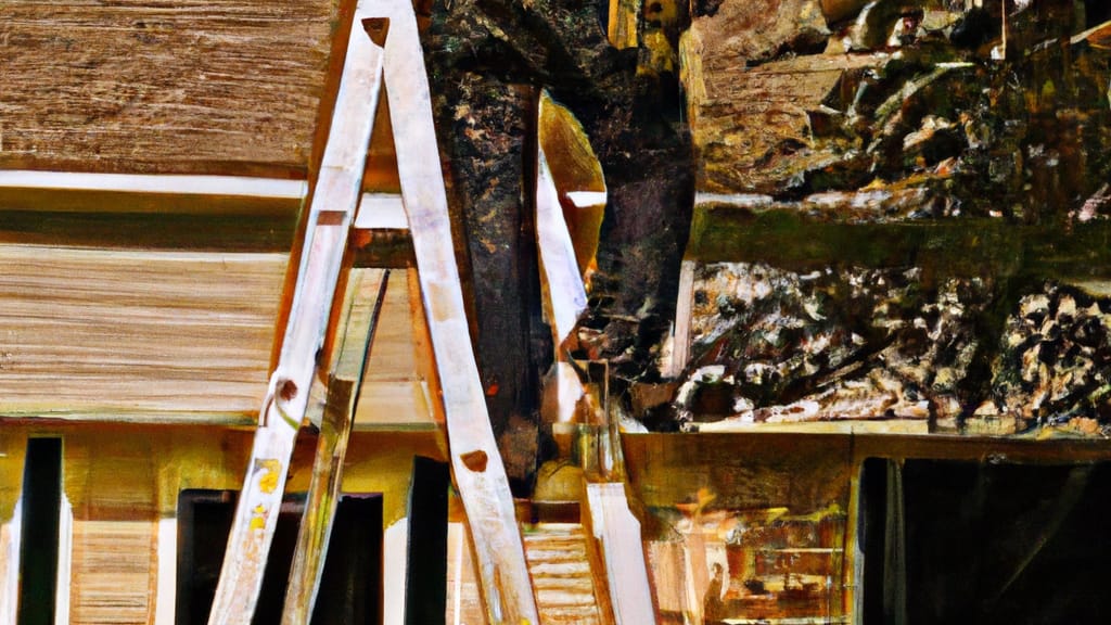 Man climbing ladder on Hanahan, South Carolina home to replace roof