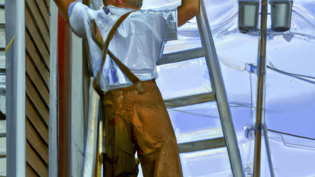 Man climbing ladder on Harvey, Illinois home to replace roof