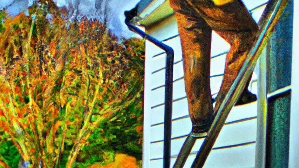 Man climbing ladder on Hope Mills, North Carolina home to replace roof