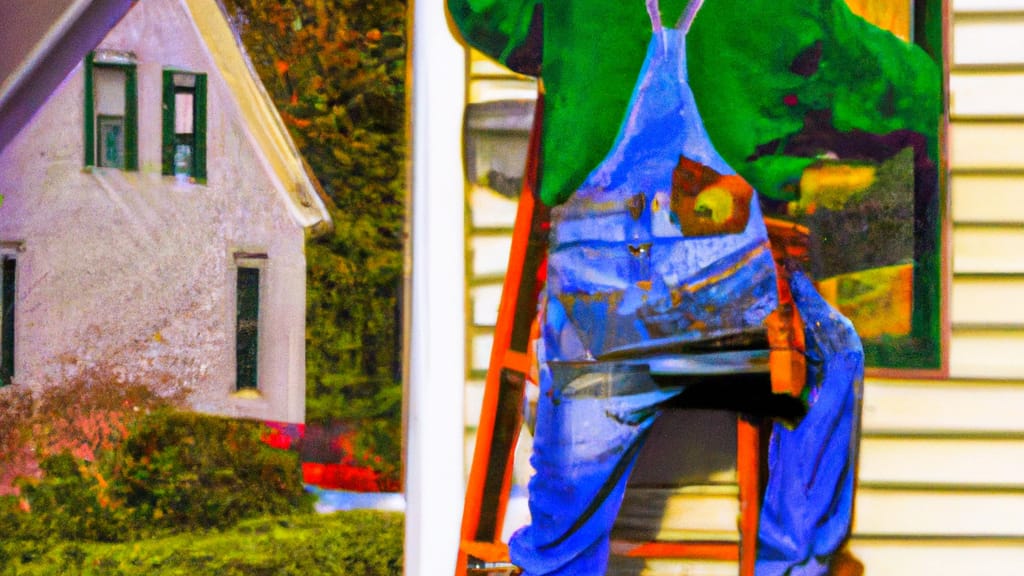 Man climbing ladder on Huntingburg, Indiana home to replace roof