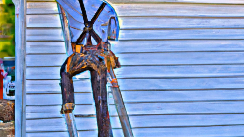 Man climbing ladder on Kechi, Kansas home to replace roof