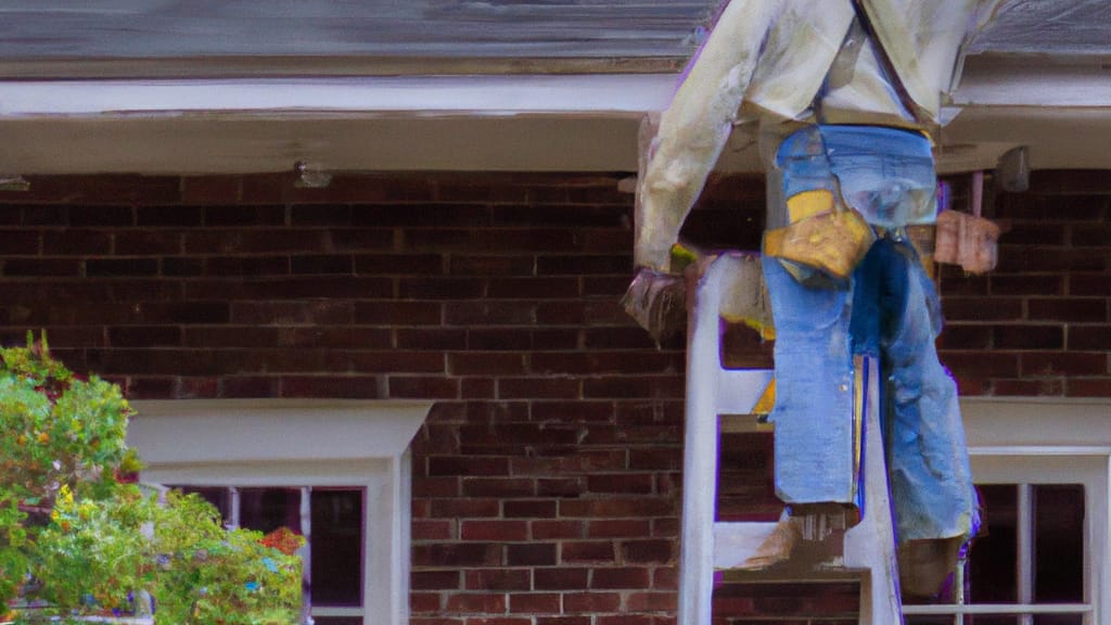 Man climbing ladder on Lincoln, Alabama home to replace roof