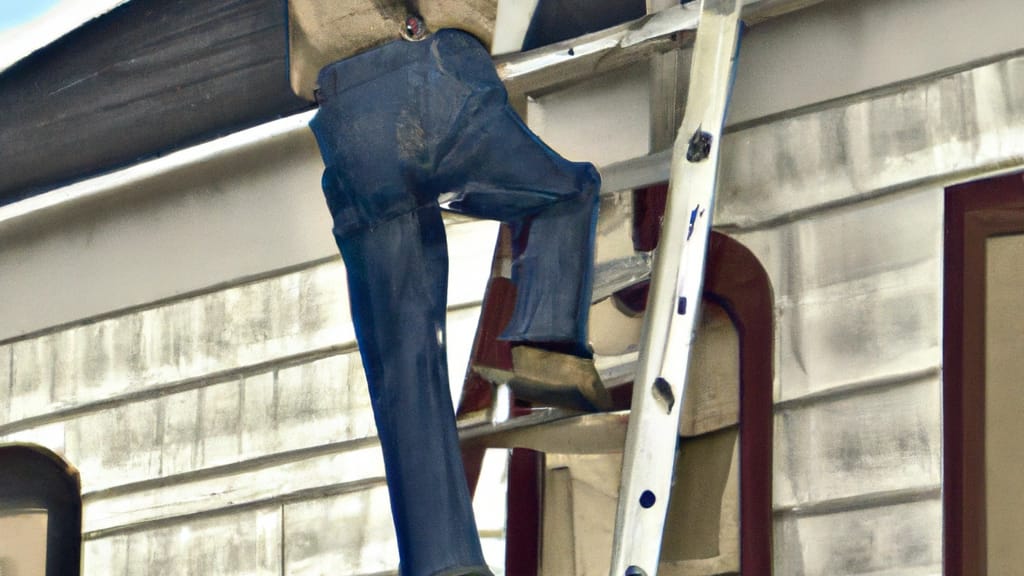 Man climbing ladder on Manchester, Tennessee home to replace roof