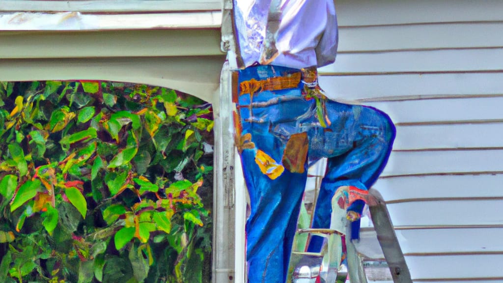 Man climbing ladder on Metairie, Louisiana home to replace roof