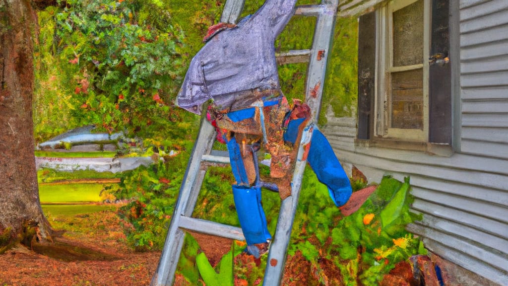Man climbing ladder on Moody, Alabama home to replace roof