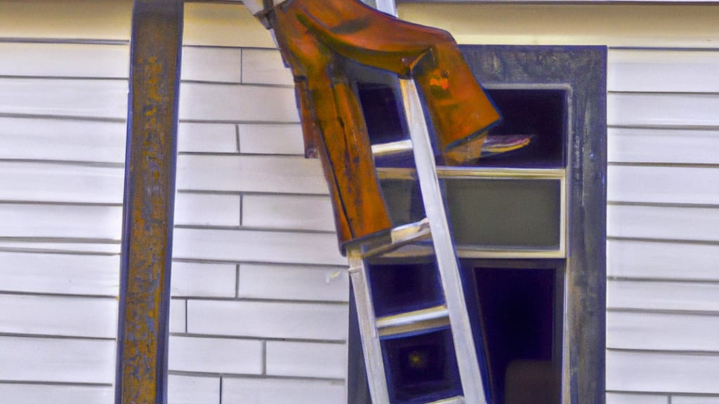 Man climbing ladder on Moorhead, Minnesota home to replace roof