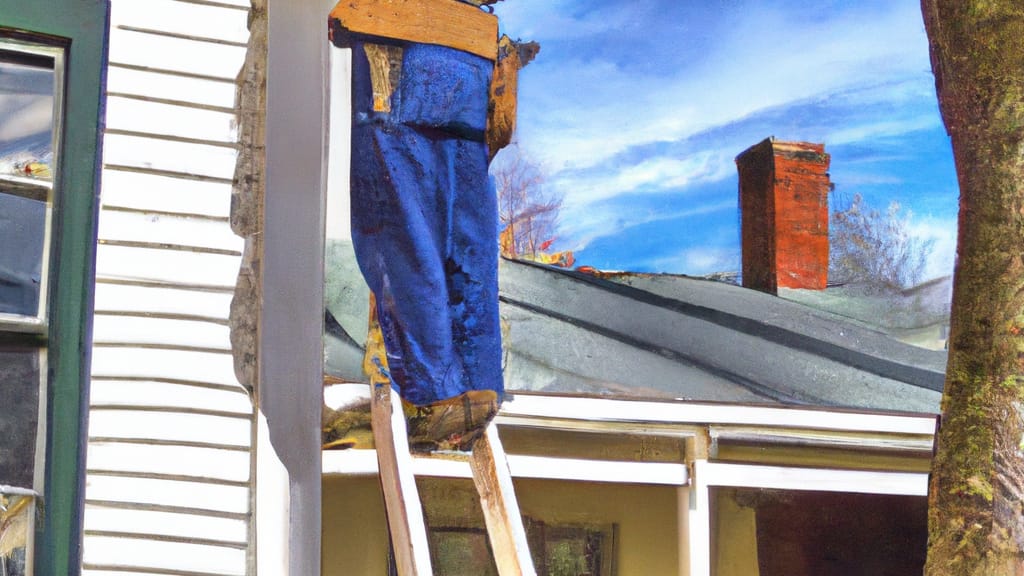Man climbing ladder on Mount Juliet, Tennessee home to replace roof