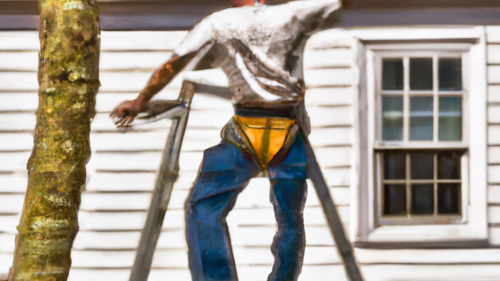 Man climbing ladder on Mount Pleasant, South Carolina home to replace roof