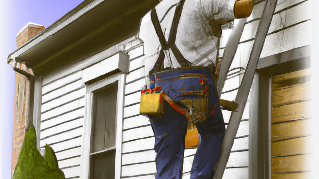 Man climbing ladder on Murray, Kentucky home to replace roof