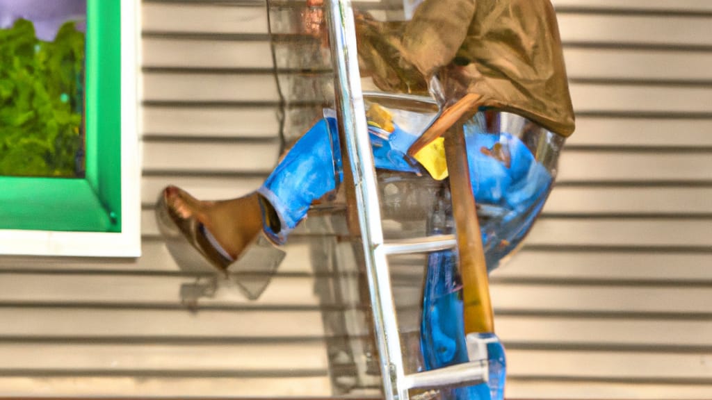 Man climbing ladder on North Little Rock, Arkansas home to replace roof