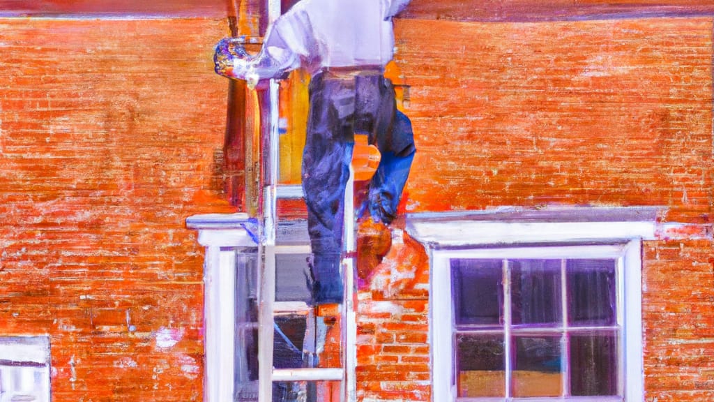 Man climbing ladder on Perry, Georgia home to replace roof
