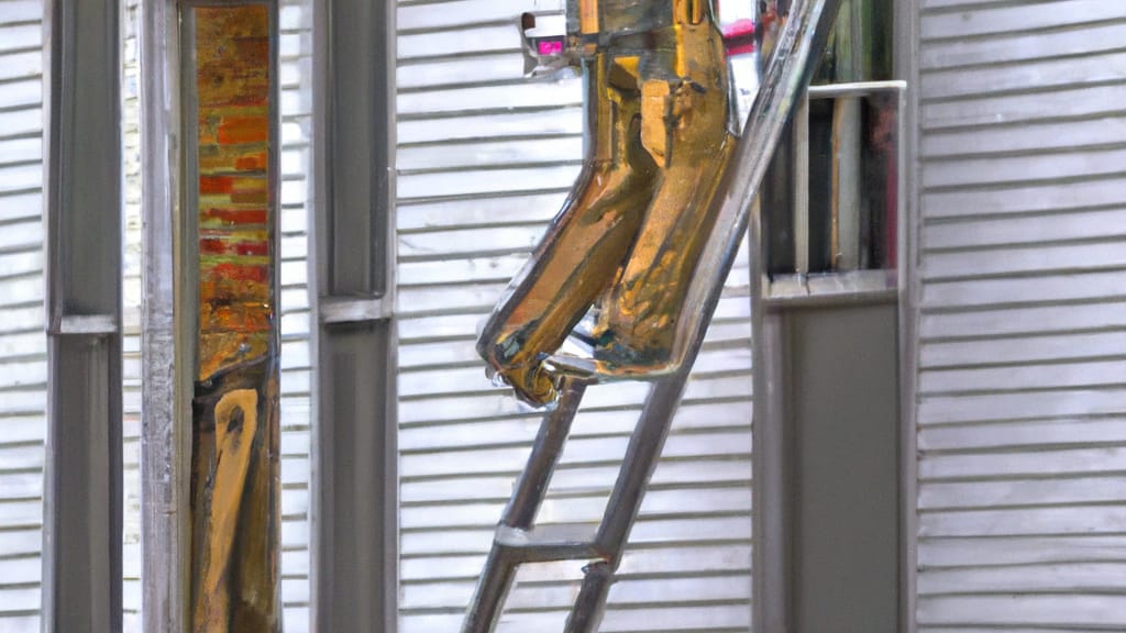 Man climbing ladder on Reynoldsburg, Ohio home to replace roof