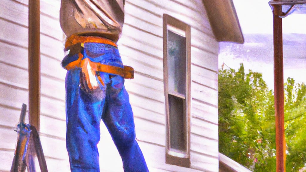 Man climbing ladder on Riverton, Utah home to replace roof