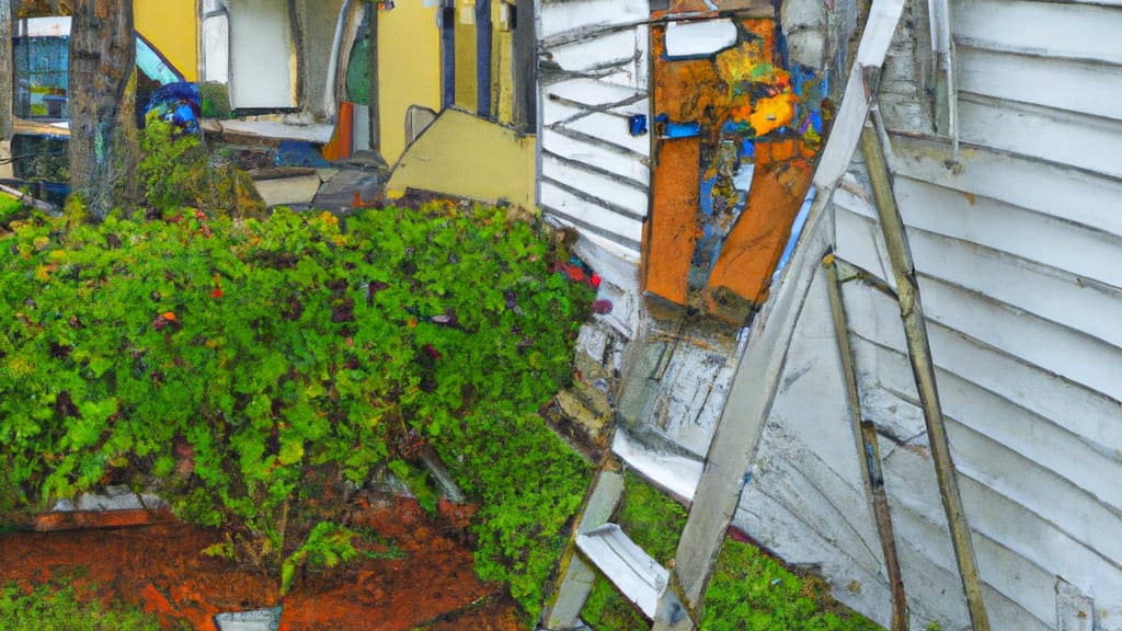 Man climbing ladder on Ruskin, Florida home to replace roof