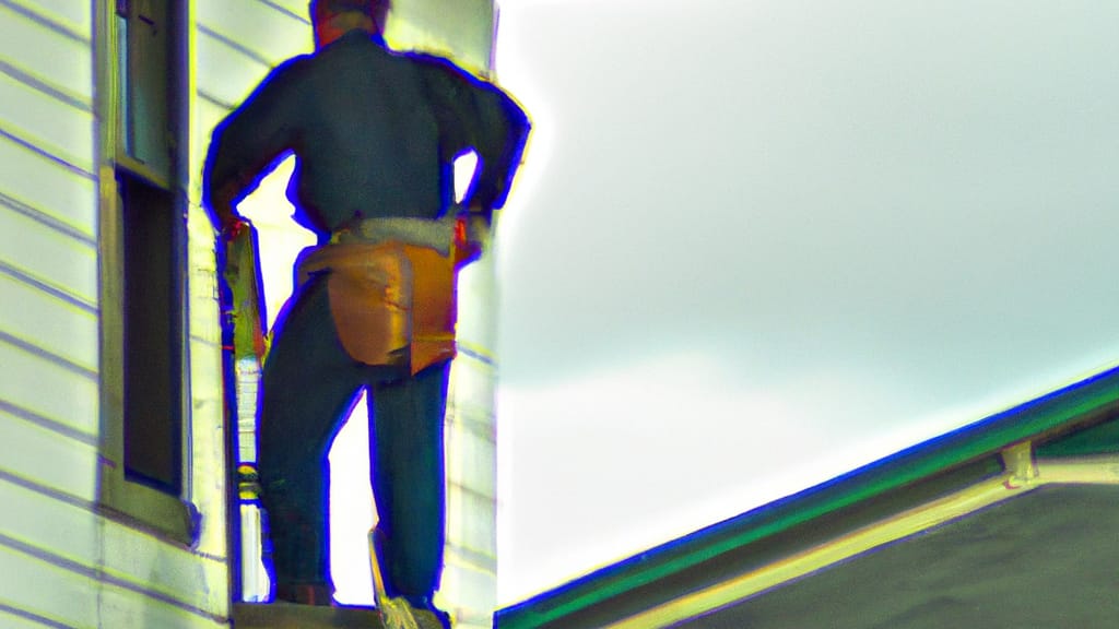 Man climbing ladder on Shelton, Washington home to replace roof