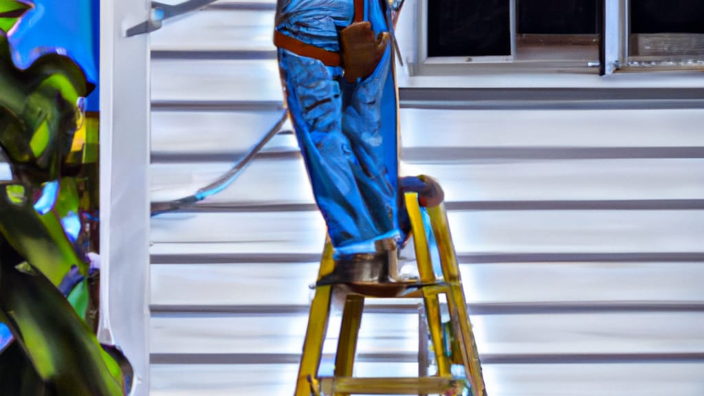 Man climbing ladder on Stuttgart, Arkansas home to replace roof