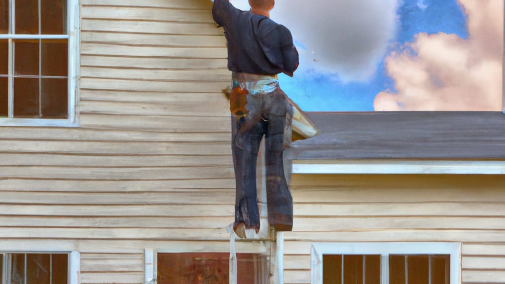 Man climbing ladder on Theodore, Alabama home to replace roof